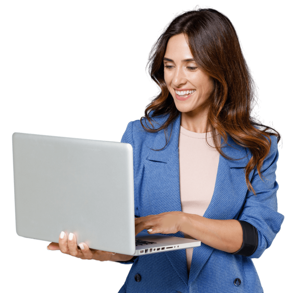woman on computer