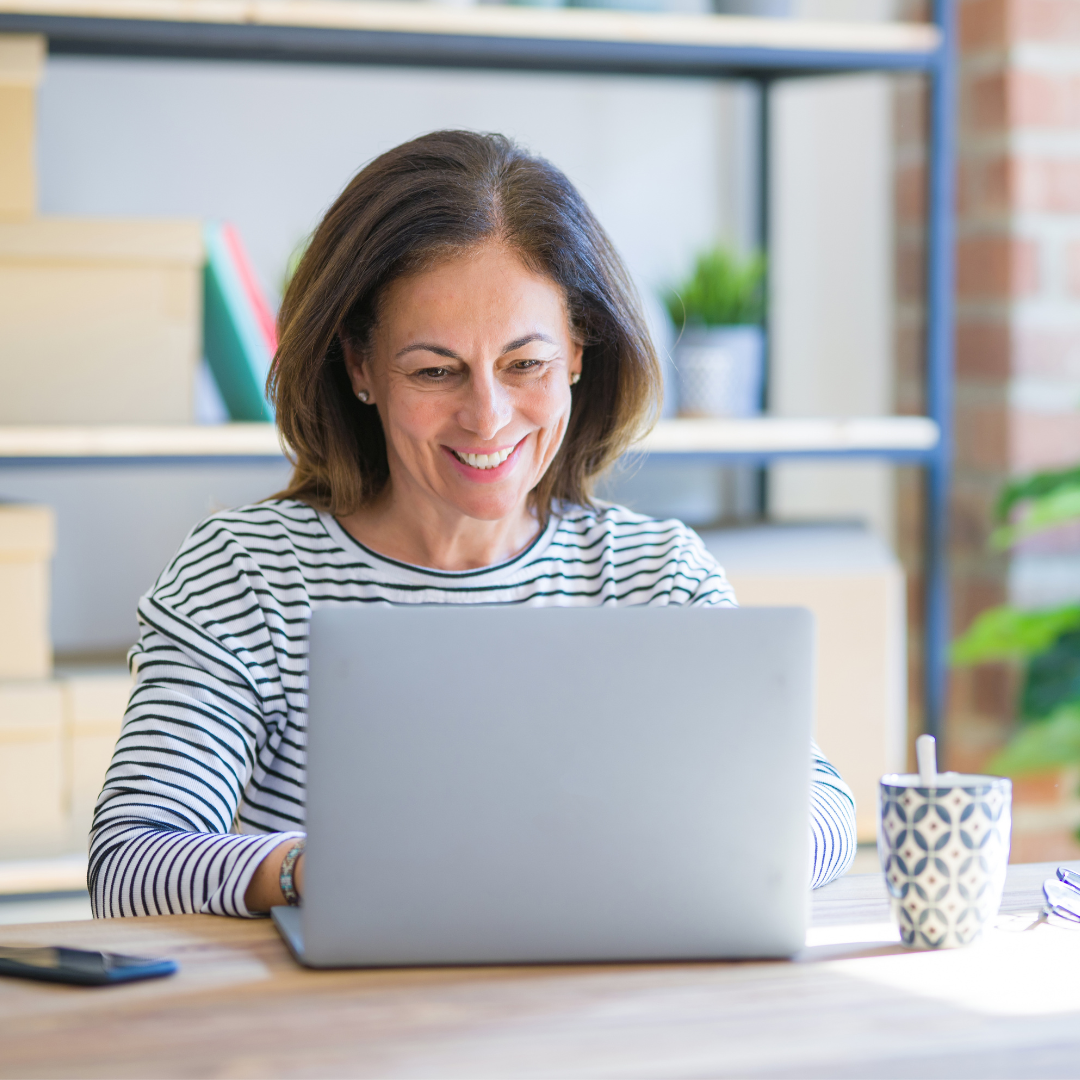 woman on computer